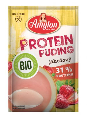 Amylon Protein Jahodový puding BIO 45g bez lepku